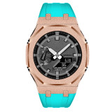 Mod Kit for Casioak GA2100 GMAS2100 Gen4 Modification Kit Bezel Emery Frosted Steel Case Band for GA-2100/2110 Metal Bezel Rubber Strap