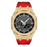 Mod Kit for Casioak GA2100 GMAS2100 Gen4 Modification Kit Bezel Emery Frosted Steel Case Band for GA-2100/2110 Metal Bezel Rubber Strap