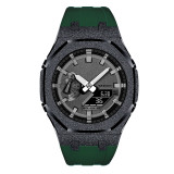 Mod Kit for Casioak GA2100 GMAS2100 Gen4 Modification Kit Bezel Emery Frosted Steel Case Band for GA-2100/2110 Metal Bezel Rubber Strap