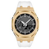 Mod Kit for Casioak GA2100 GMAS2100 Gen4 Modification Kit Bezel Emery Frosted Steel Case Band for GA-2100/2110 Metal Bezel Rubber Strap