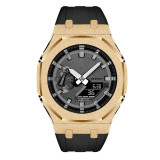 Mod Kit for Casioak GA2100 GMAS2100 Gen4 Modification Kit Bezel Emery Frosted Steel Case Band for GA-2100/2110 Metal Bezel Rubber Strap