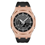 Mod Kit for Casioak GA2100 GMAS2100 Gen4 Modification Kit Bezel Emery Frosted Steel Case Band for GA-2100/2110 Metal Bezel Rubber Strap