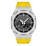 Mod Kit for Casioak GA2100 GMAS2100 Gen4 Modification Kit Bezel Emery Frosted Steel Case Band for GA-2100/2110 Metal Bezel Rubber Strap