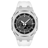 Mod Kit for Casioak GA2100 GMAS2100 Gen4 Modification Kit Bezel Emery Frosted Steel Case Band for GA-2100/2110 Metal Bezel Rubber Strap