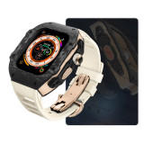 Luxury Modification Kit For Apple Watch Ultra 49mm Carbon Fiber Case For iWatch 8 7 6 5 4 SE 45mm 44mm Fluorine Rubber Band