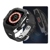 Luxury Modification Kit For Apple Watch Ultra 49mm Carbon Fiber Case For iWatch 8 7 6 5 4 SE 45mm 44mm Fluorine Rubber Band