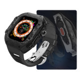 Luxury Modification Kit For Apple Watch Ultra 49mm Carbon Fiber Case For iWatch 8 7 6 5 4 SE 45mm 44mm Fluorine Rubber Band