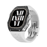 Luxury Titanium & Carbon Fiber Modification Kit For Apple Watch Ultra 49MM Cover For iWatch Series Refit Metal Frame Case Strap