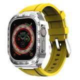 Refit Mod Kit Metal Case for Apple Watch Band Ultra 49mm Modification Rubber Strap for iwatch series 8 Sport Brecelet for men
