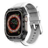 Refit Mod Kit Metal Case for Apple Watch Band Ultra 49mm Modification Rubber Strap for iwatch series 8 Sport Brecelet for men