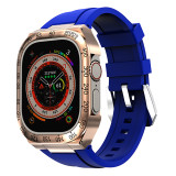 Refit Mod Kit Metal Case for Apple Watch Band Ultra 49mm Modification Rubber Strap for iwatch series 8 Sport Brecelet for men