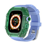 Transparent Modification Kit Case Band For Apple Watch Ultra 49mm Rubber Strap For iWatch 8 7 6 5 4 SE 45MM 44MM Wholesale