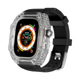 Transparent Modification Kit Case Band For Apple Watch Ultra 49mm Rubber Strap For iWatch 8 7 6 5 4 SE 45MM 44MM Wholesale