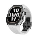 Luxury Titanium & Carbon Fiber Modification Kit For Apple Watch Ultra 49MM Cover For iWatch Series Refit Metal Frame Case Strap