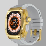 Luxury Stainless Steel Case Modification Kit for Apple Watch 8 Ultra Rubber Band IWatch Series 8 49mm Sport Bracelet Refit Mod