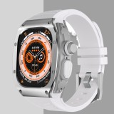 Luxury Stainless Steel Case Modification Kit for Apple Watch 8 Ultra Rubber Band IWatch Series 8 49mm Sport Bracelet Refit Mod