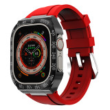 Refit Mod Kit Metal Case for Apple Watch Band Ultra 49mm Modification Rubber Strap for iwatch series 8 Sport Brecelet for men