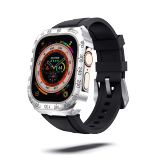 Refit Mod Kit Metal Case for Apple Watch Band Ultra 49mm Modification Rubber Strap for iwatch series 8 Sport Brecelet for men