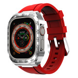 Refit Mod Kit Metal Case for Apple Watch Band Ultra 49mm Modification Rubber Strap for iwatch series 8 Sport Brecelet for men
