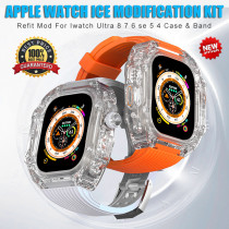 Transparent Modification Kit Case Band For Apple Watch Ultra 49mm Rubber Strap For iWatch 8 7 6 5 4 SE 45MM 44MM Wholesale