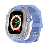 Transparent Modification Kit Case Band For Apple Watch Ultra 49mm Rubber Strap For iWatch 8 7 6 5 4 SE 45MM 44MM Wholesale