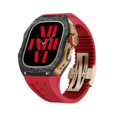 Luxury Titanium & Carbon Fiber Modification Kit For Apple Watch Ultra 49MM Cover For iWatch Series Refit Metal Frame Case Strap