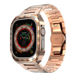 Refit Mod Kit Metal Case for Apple Watch Band Ultra 49mm Modification Rubber Strap for iwatch series 8 Sport Brecelet for men