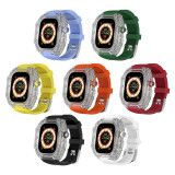 Transparent Modification Kit Case Band For Apple Watch Ultra 49mm Rubber Strap For iWatch 8 7 6 5 4 SE 45MM 44MM Wholesale