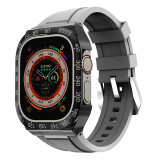 Refit Mod Kit Metal Case for Apple Watch Band Ultra 49mm Modification Rubber Strap for iwatch series 8 Sport Brecelet for men