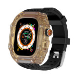 Transparent Modification Kit Case Band For Apple Watch Ultra 49mm Rubber Strap For iWatch 8 7 6 5 4 SE 45MM 44MM Wholesale