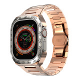 Refit Mod Kit Metal Case for Apple Watch Band Ultra 49mm Modification Rubber Strap for iwatch series 8 Sport Brecelet for men