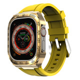 Refit Mod Kit Metal Case for Apple Watch Band Ultra 49mm Modification Rubber Strap for iwatch series 8 Sport Brecelet for men