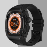 Luxury Stainless Steel Case Modification Kit for Apple Watch 8 Ultra Rubber Band IWatch Series 8 49mm Sport Bracelet Refit Mod