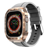Refit Mod Kit Metal Case for Apple Watch Band Ultra 49mm Modification Rubber Strap for iwatch series 8 Sport Brecelet for men