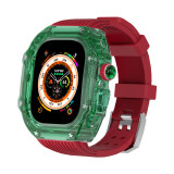 Transparent Modification Kit Case Band For Apple Watch Ultra 49mm Rubber Strap For iWatch 8 7 6 5 4 SE 45MM 44MM Wholesale