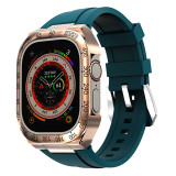 Refit Mod Kit Metal Case for Apple Watch Band Ultra 49mm Modification Rubber Strap for iwatch series 8 Sport Brecelet for men