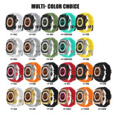 Luxury Stainless Steel Case Modification Kit for Apple Watch 8 Ultra Rubber Band IWatch Series 8 49mm Sport Bracelet Refit Mod