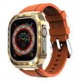 Refit Mod Kit Metal Case for Apple Watch Band Ultra 49mm Modification Rubber Strap for iwatch series 8 Sport Brecelet for men