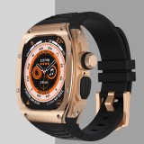Luxury Stainless Steel Case Modification Kit for Apple Watch 8 Ultra Rubber Band IWatch Series 8 49mm Sport Bracelet Refit Mod