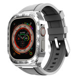 Refit Mod Kit Metal Case for Apple Watch Band Ultra 49mm Modification Rubber Strap for iwatch series 8 Sport Brecelet for men