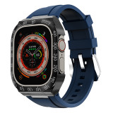 Refit Mod Kit Metal Case for Apple Watch Band Ultra 49mm Modification Rubber Strap for iwatch series 8 Sport Brecelet for men