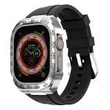 Refit Mod Kit Metal Case for Apple Watch Band Ultra 49mm Modification Rubber Strap for iwatch series 8 Sport Brecelet for men