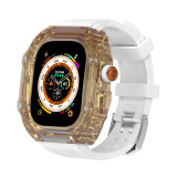 Transparent Modification Kit Case Band For Apple Watch Ultra 49mm Rubber Strap For iWatch 8 7 6 5 4 SE 45MM 44MM Wholesale