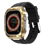 Refit Mod Kit Metal Case for Apple Watch Band Ultra 49mm Modification Rubber Strap for iwatch series 8 Sport Brecelet for men