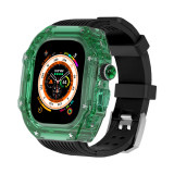 Transparent Modification Kit Case Band For Apple Watch Ultra 49mm Rubber Strap For iWatch 8 7 6 5 4 SE 45MM 44MM Wholesale