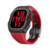 Luxury Titanium & Carbon Fiber Modification Kit For Apple Watch Ultra 49MM Cover For iWatch Series Refit Metal Frame Case Strap