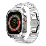 Refit Mod Kit Metal Case for Apple Watch Band Ultra 49mm Modification Rubber Strap for iwatch series 8 Sport Brecelet for men