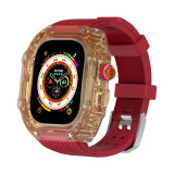 Transparent Modification Kit Case Band For Apple Watch Ultra 49mm Rubber Strap For iWatch 8 7 6 5 4 SE 45MM 44MM Wholesale