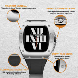 Luxury Carbon Fiber Case For Apple Watch 8 7 Titanium Modification Kit For iWatch Series 45mm 44mm Refit Metal Cover Rubber Band