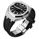 Metal+Silicone Watch Strap Bezel Accessories Compatible Retrofit Kit For Casio GA2100 Mod Silicone Or Stainless Steel Band 175mm